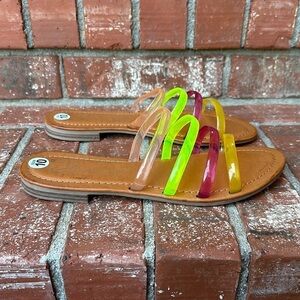 Vintage Havana Woman’s Strap Jelly Rainbow Sandals Size 10